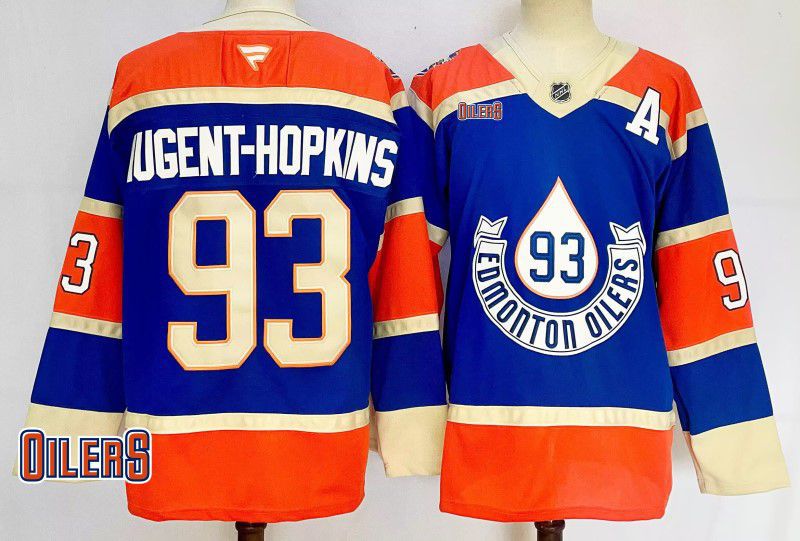 Men Edmonton Oilers #93 Nugent-Hopkins Blue Fanatics 2025 NHL Jersey style 4